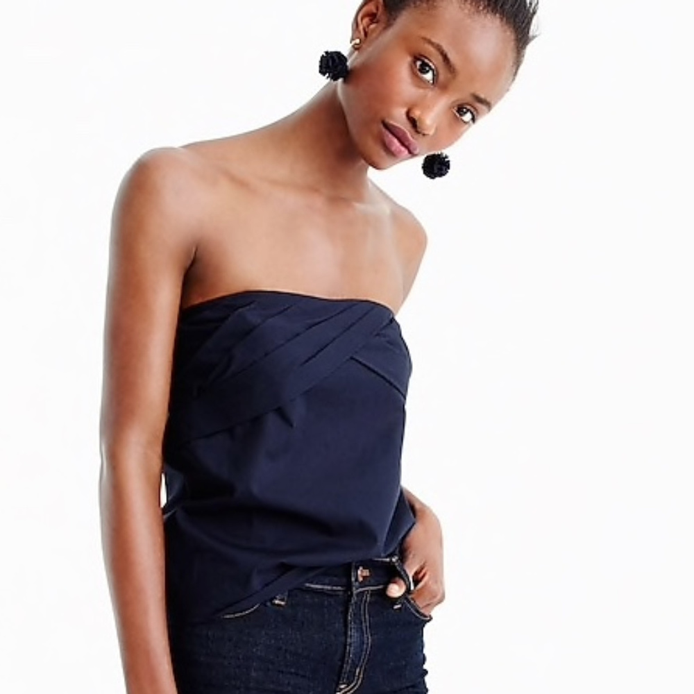 🛍️2/$20🛍️ J. Crew Navy Strapless Cross Front Top, XS